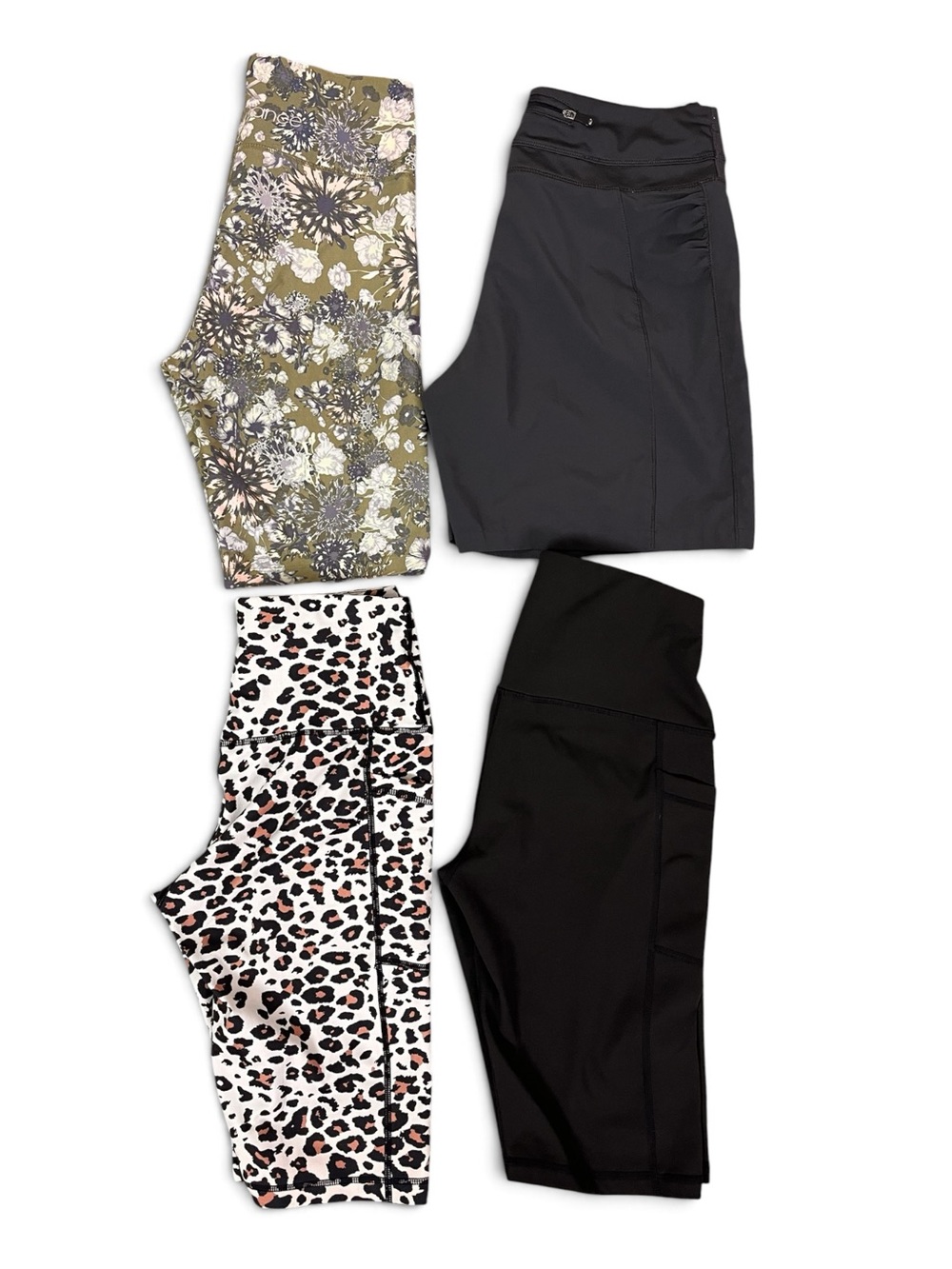 Bundle High-Rise Performance - Biker Yoga Workout Leggings Shorts Small